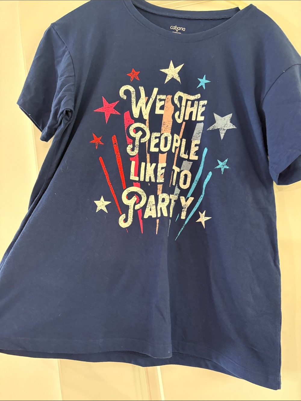 crown & ivy Navy Graphic 'We The People Like to Party' Tee